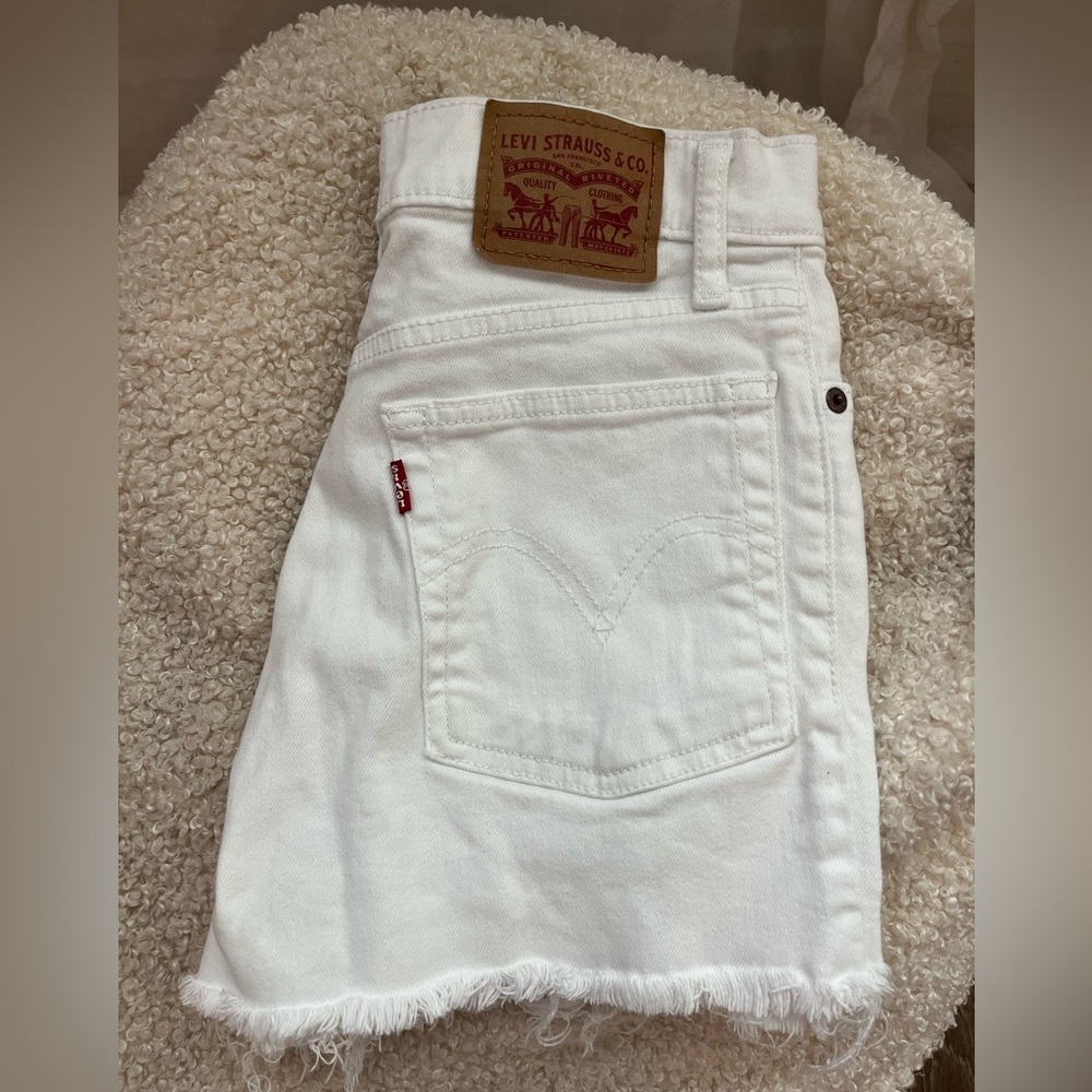Levi's Crisp White Denim Cutoffs